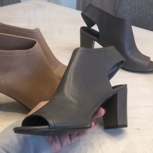 Two Pairs H by Halston Peep Toe Leather Shooties size 8